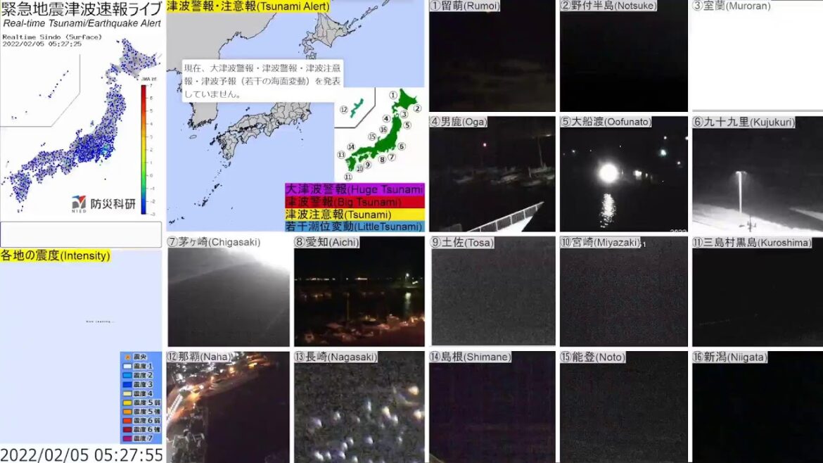 🔴緊急津波地震速報ライブ The Real-time Tsunami/Earthquake Alert in Japan