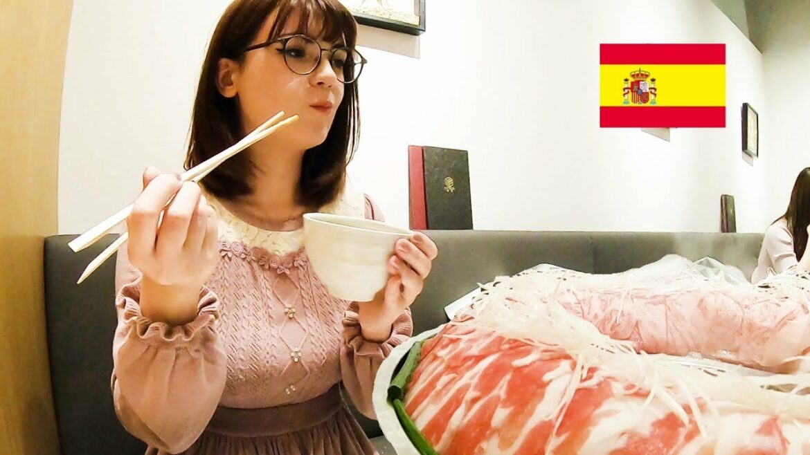 スペイン人美女と和牛しゃぶしゃぶ、寒い時期に最高の日本食 / Reaction to wagyu shabushabu