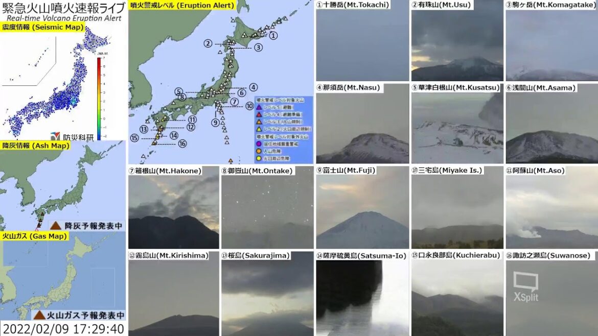 🔴緊急火山噴火速報ライブ The Real-time Volcano Eruption Alert in Japan 🔴緊急火山噴火速報ライブ The Real-time Volcano Eruption Alert in Japan
