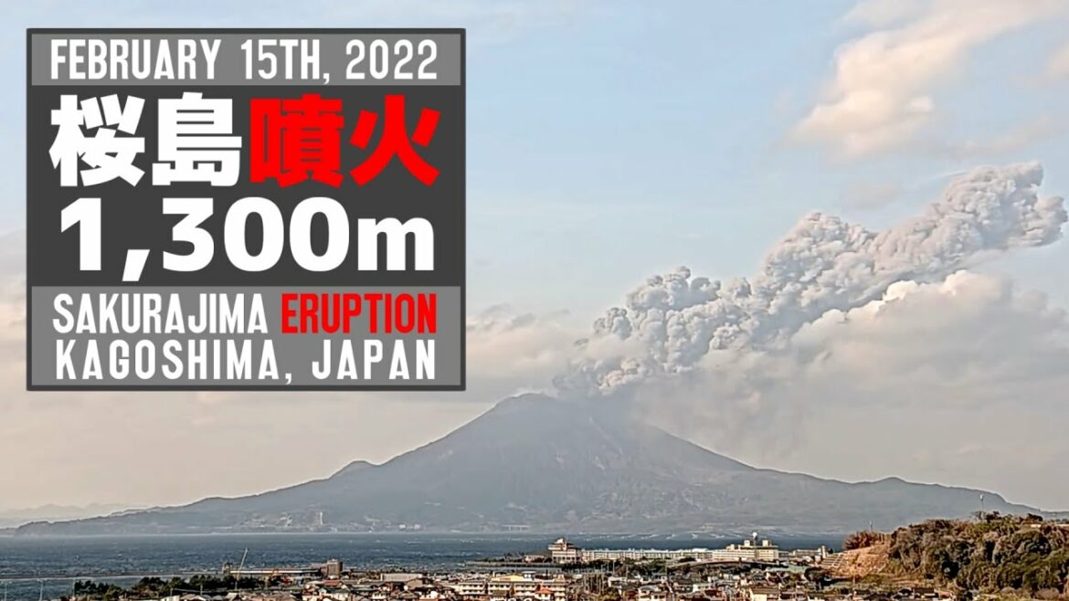 【タイムラプス】 桜島 噴火 1,300m 2/15 15:40 Sakurajima Eruption 1,300m Japan