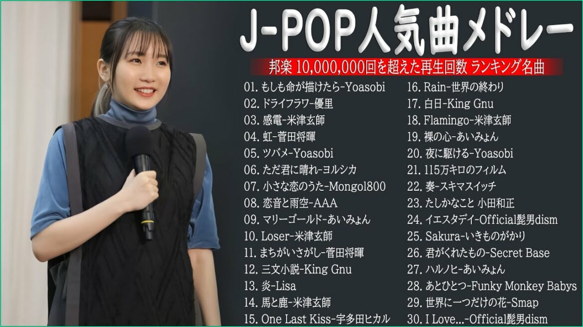 有名曲J-POPメドレー『2022最新版』🎶日本最高の歌メドレー || 優里、 YOASOBI、あいみょん、米津玄師 、宇多田ヒカル、ヨルシカ　 ( Music Official 19 )