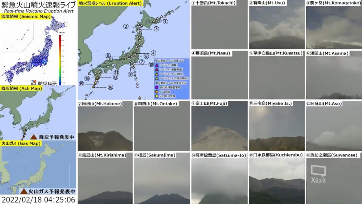 🔴緊急火山噴火速報ライブ The Real-time Volcano Eruption Alert in Japan 🔴緊急火山噴火速報ライブ The Real-time Volcano Eruption Alert in Japan