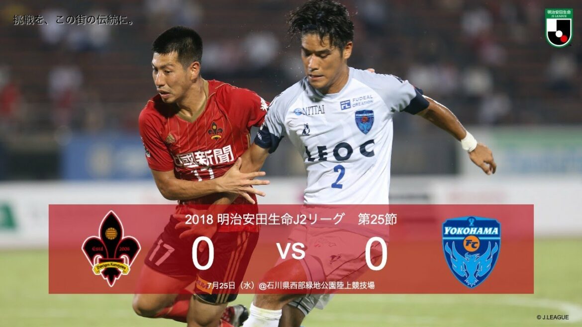 【クラブ公式】2018ハイライト「垣田裕暉のシュートがクロスバーやポストに当たるもゴールは奪えず、スコアレスドロー」第25節：ツエーゲン金沢 vs 横浜FC