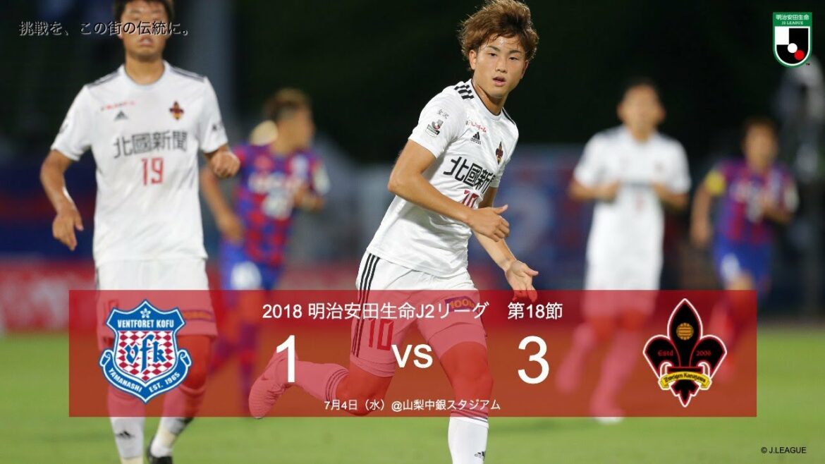【クラブ公式】2018ハイライト「安定した試合運びから、垣田裕暉、宮崎幾笑の得点で快勝」第18節 ヴァンフォーレ甲府 vs ツエーゲン金沢