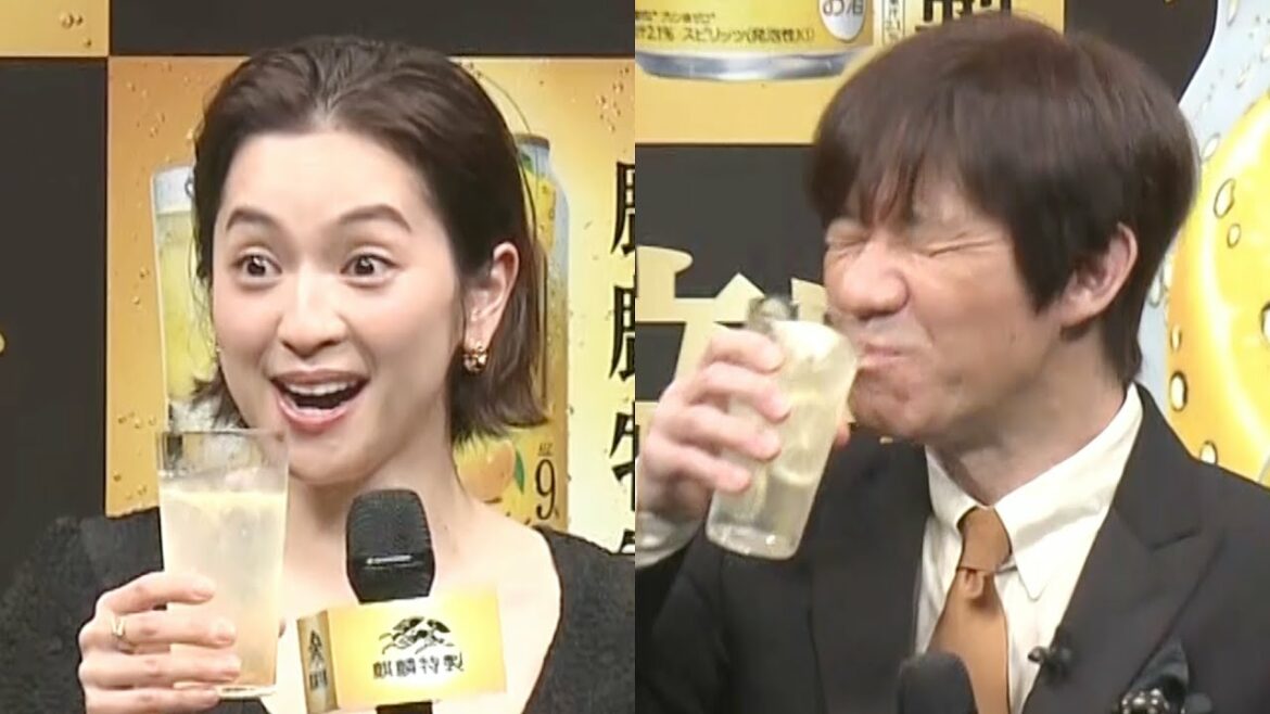 内村光良&中村アン、あ〜っと声が自然に出てCMと同じ表情に/「麒麟特製 レモンサワー」新発売記念発表会 内村光良&中村アン、あ〜っと声が自然に出てCMと同じ表情に/「麒麟特製 レモンサワー」新発売記念発表会