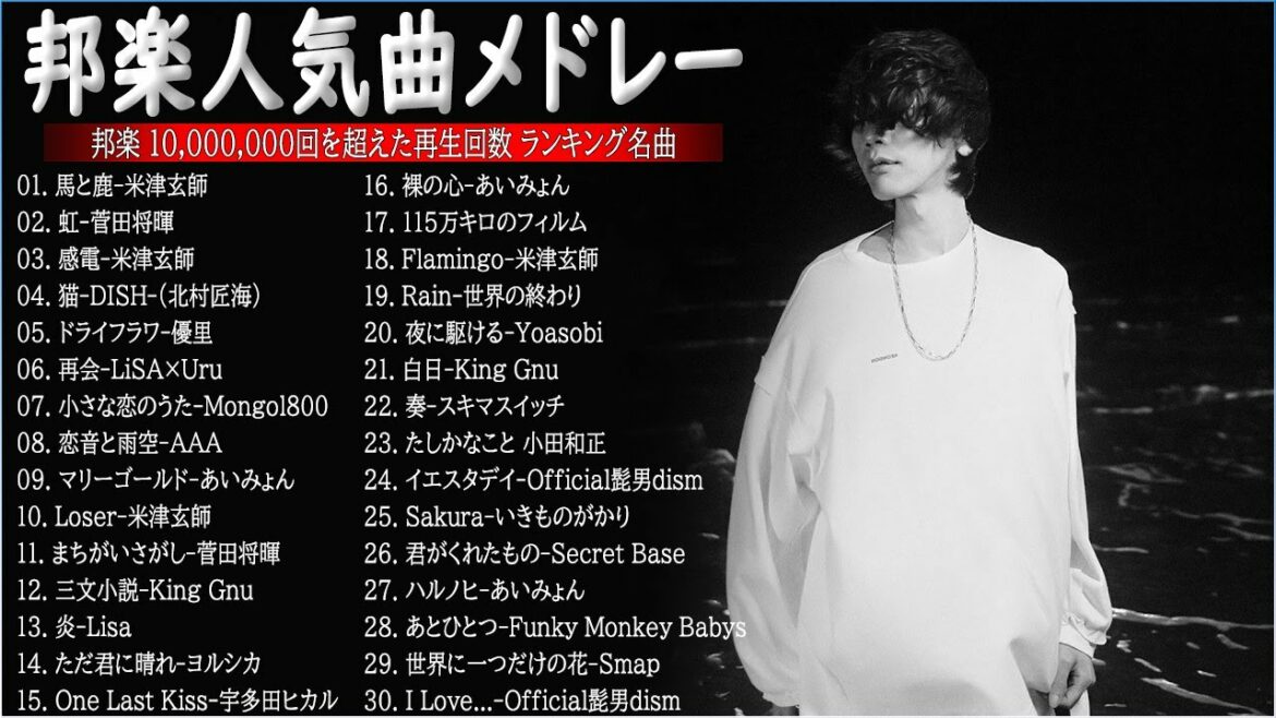 有名曲J-POPメドレー『2022最新版』🎶日本最高の歌メドレー || 優里、 YOASOBI、あいみょん、米津玄師 、宇多田ヒカル、ヨルシカ　 ( Music Official 28 )