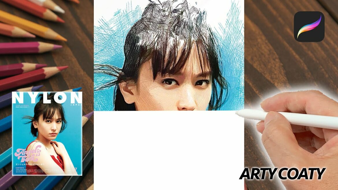 Drawing 新垣結衣 Yui Aragaki | 似顔絵イラスト描いてみた | ARTY COATY