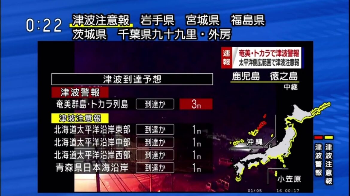 「NHK津波警報」令和４年１月１６日