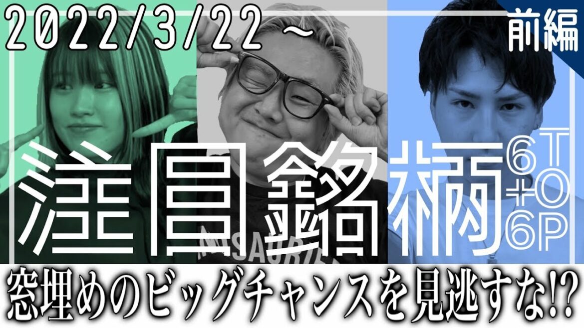 【株Tube#308】2022年3月22日～の注目銘柄TOP6+6(前編)【毎週日曜更新】
