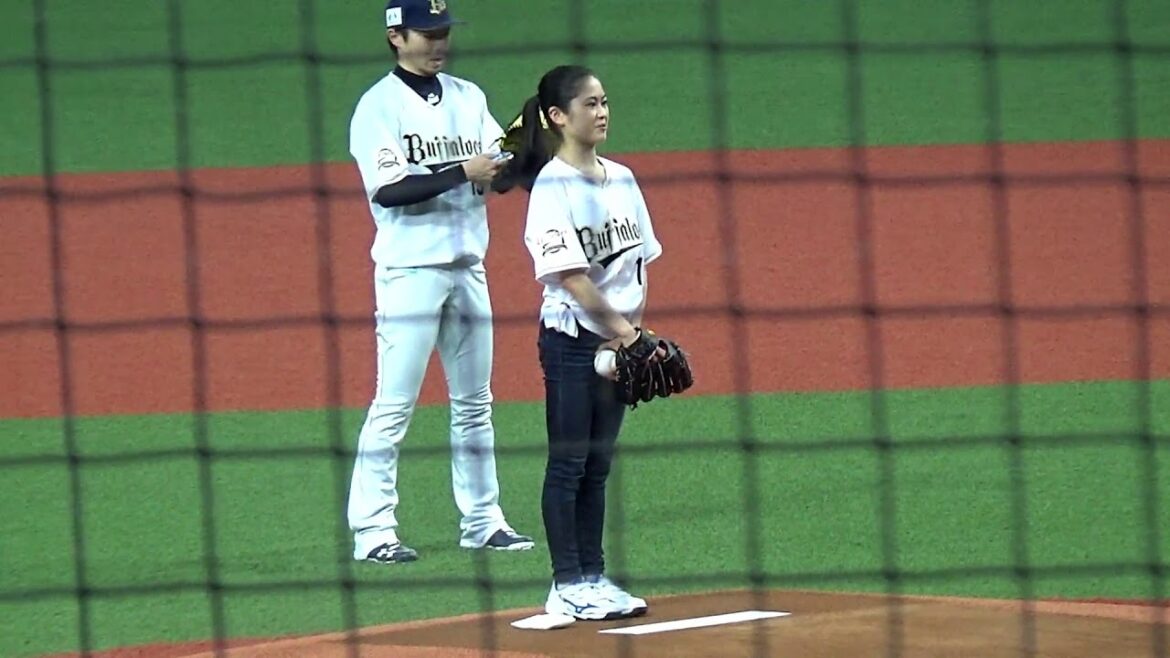 宮原知子　始球式　オリックスｖｓ千葉ロッテ2018.4.3