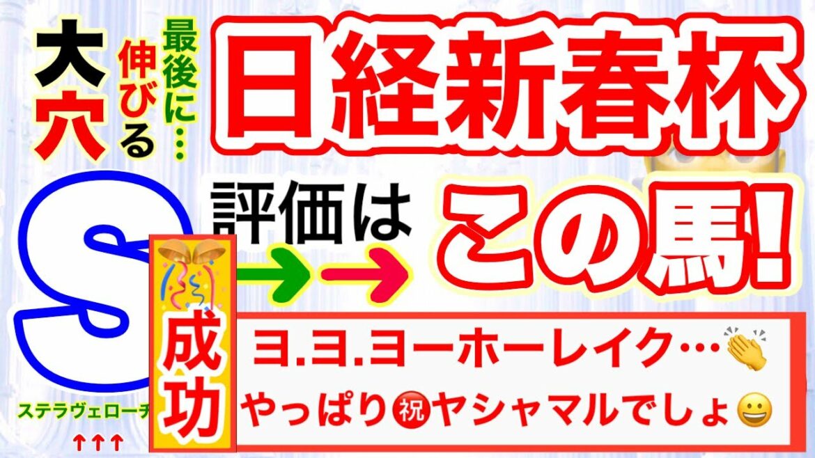 日経新春杯しーいちの最終追い切り総合評価第１位→超大穴