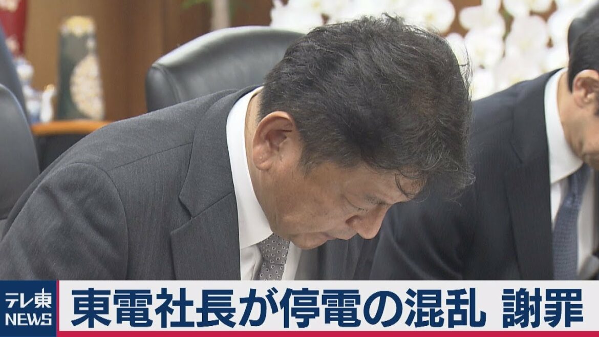 東電社長が停電で謝罪　あす検証委