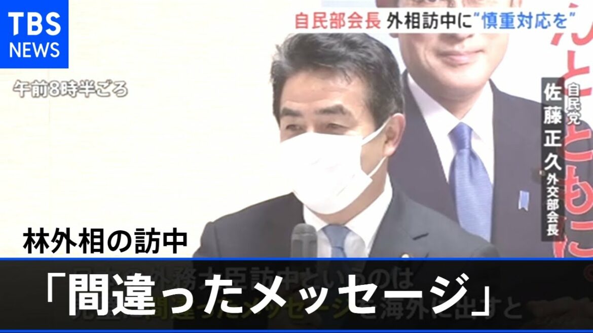 自民部会長 林外相の訪中「間違ったメッセージ」慎重対応求める