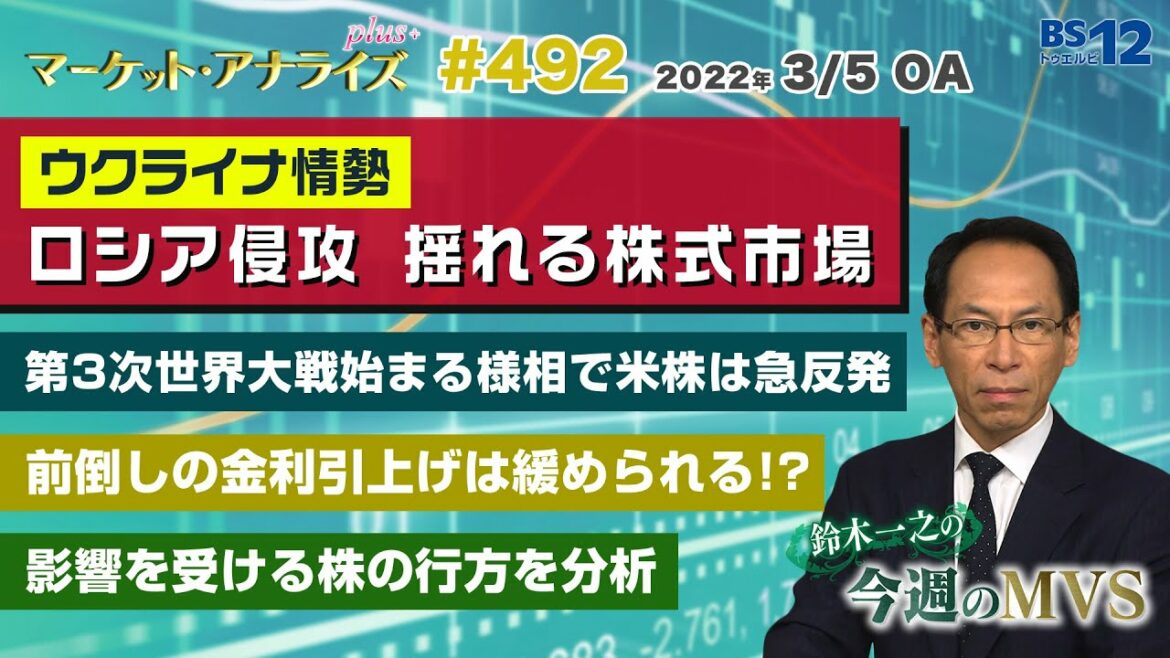 鈴木一之のMVS│ウクライナ情勢 ロシア侵攻 揺れる株式市場（2022年3月5日放送「マーケット・アナライズ plus+」）