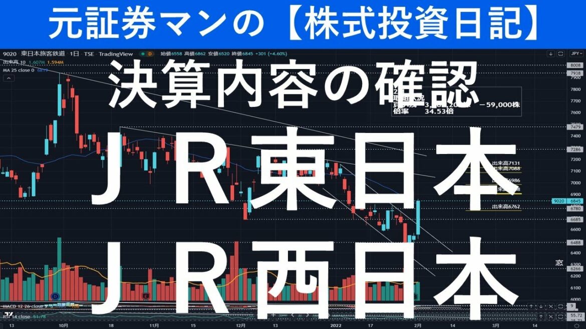 ＪＲ東日本（9020）／ＪＲ西日本（9021）決算内容の確認　元証券マンの【株式投資日記】