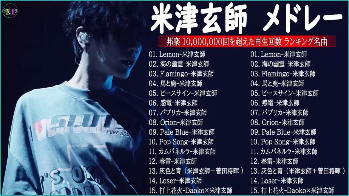 【広告なし】 米津玄師メドレー2022🎶 POP SONG 、感電、Lemon、Pale Blue、海の幽霊、ピースサイン ||米津玄師ベストヒット曲メドレー || Kenshi Yonezu 人気曲