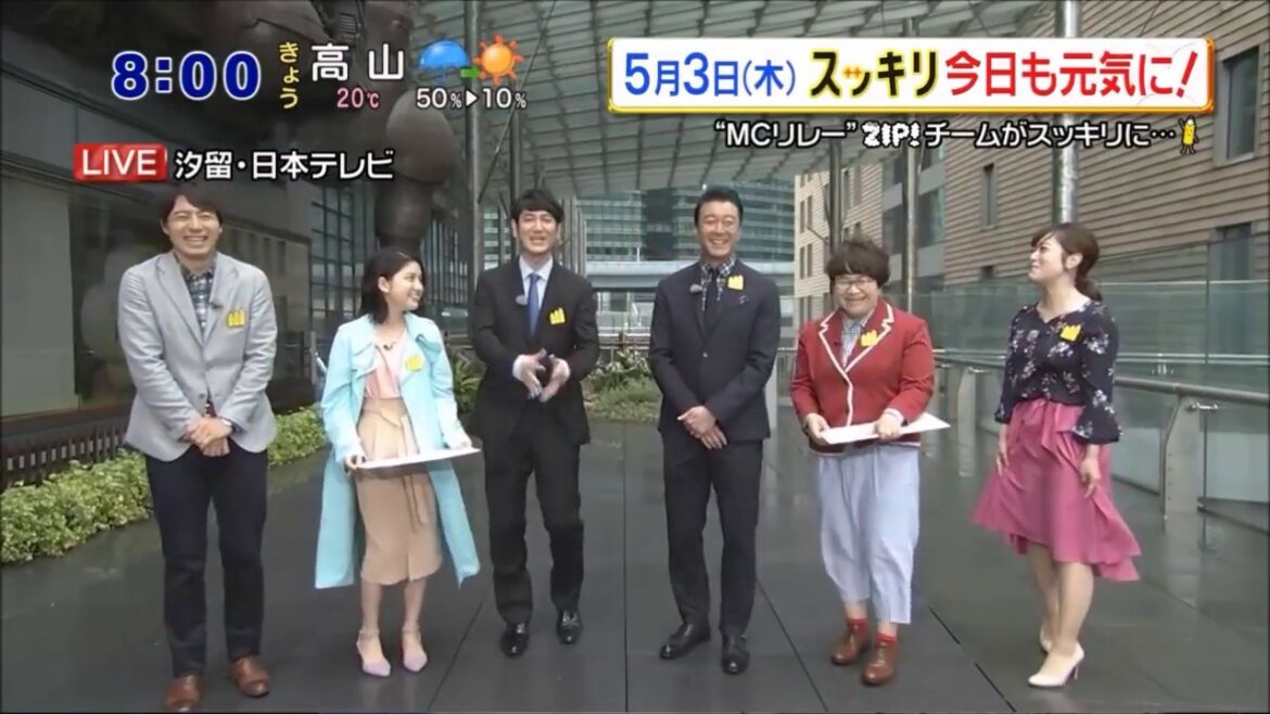 放送事故？水卜アナのスカートがw強風で抑える姿がスッキリより！