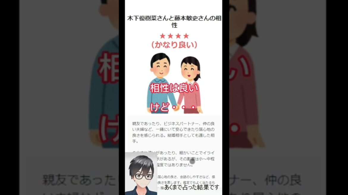 木下優樹菜さんとFUJIWARA藤本の相性を占ってみた #Shorts