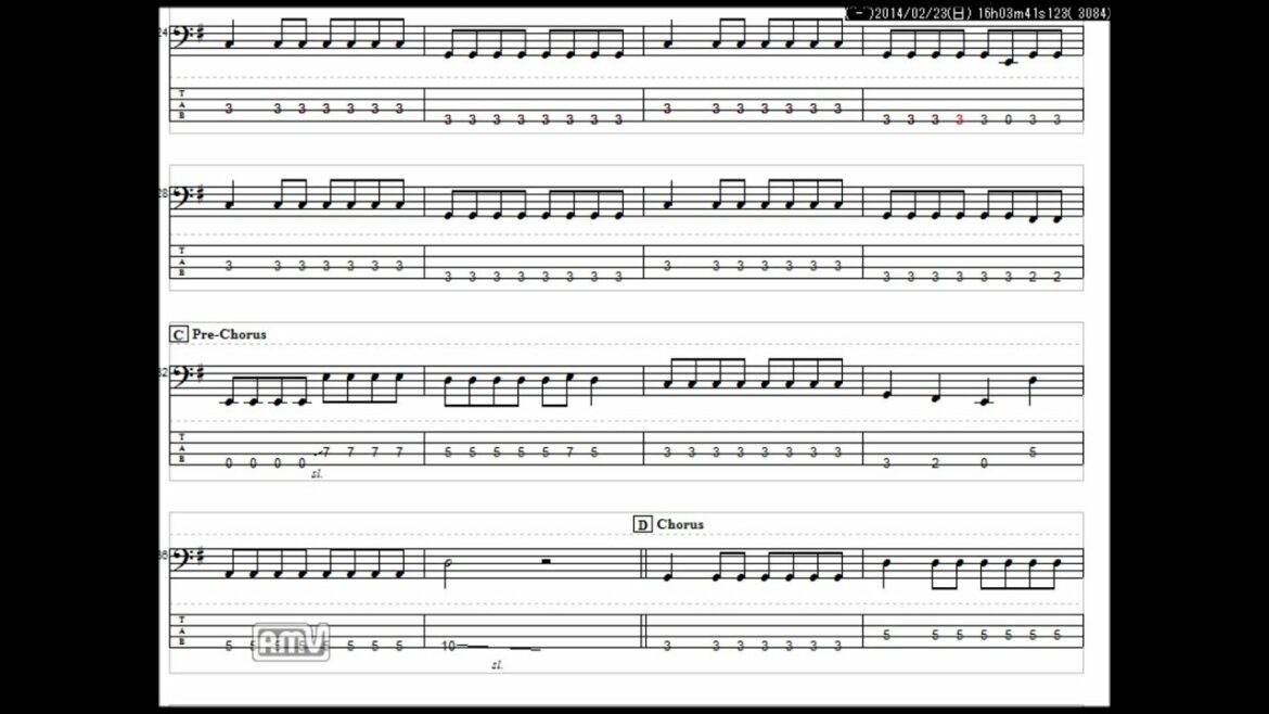 大塚愛　さくらんぼ　ベースTAB譜