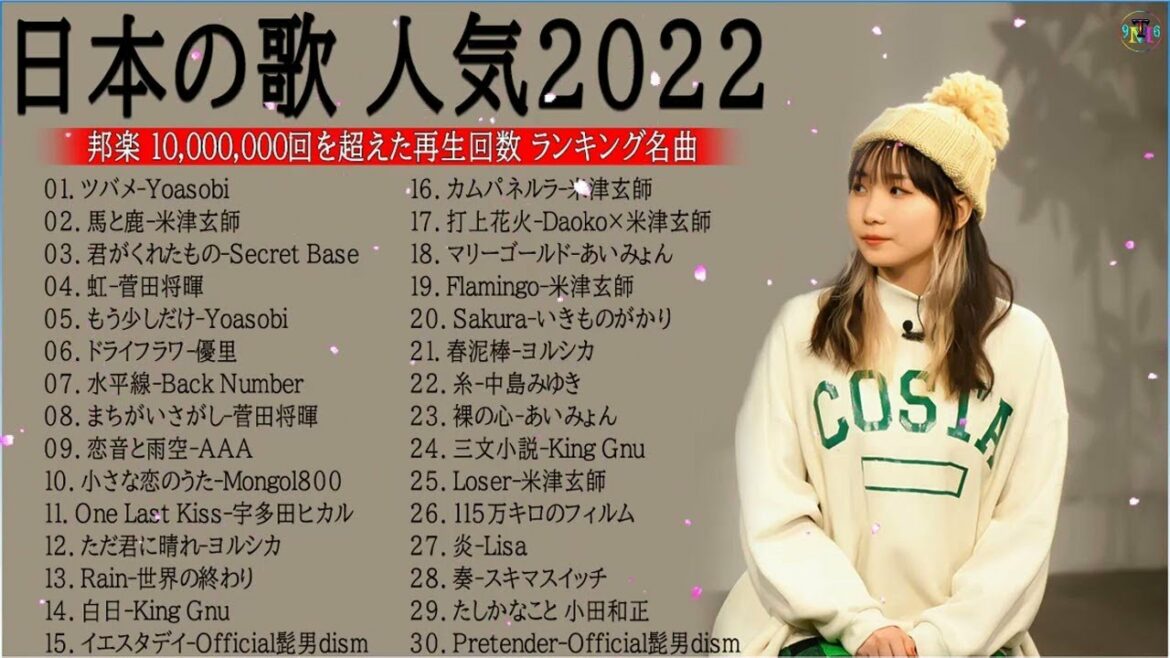 有名曲J-POPメドレー『2022最新版』邦楽 ランキング 最新 2022 || 優里、米津玄師 、あいみょん、YOASOBI、宇多田ヒカル、ヨルシカ ( Official Album 08 )