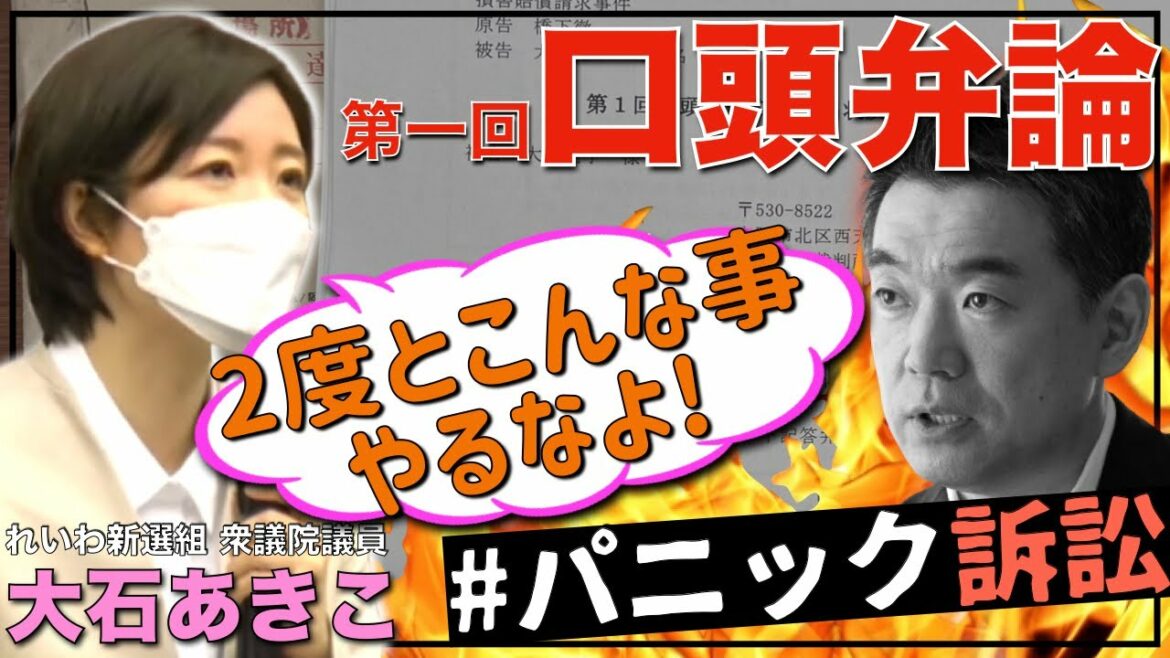 【大石あきこ】橋下さんに『こんな事やったらあかんねんで！』と、伝わるような裁判にしたい。大石あきこ橋下徹に訴えられたってよ （れいわ新選組、衆議院議員、第一回口頭弁論 記者会見 ）