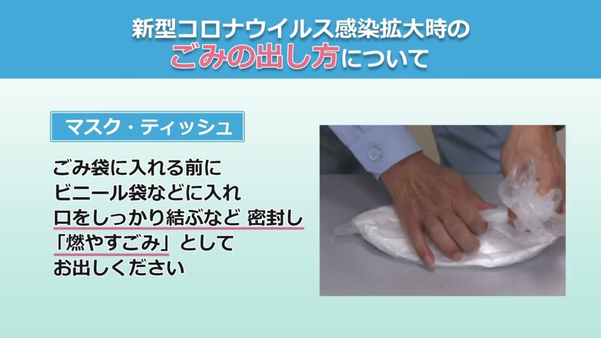 新型コロナウイルス感染拡大時のごみの出し方について