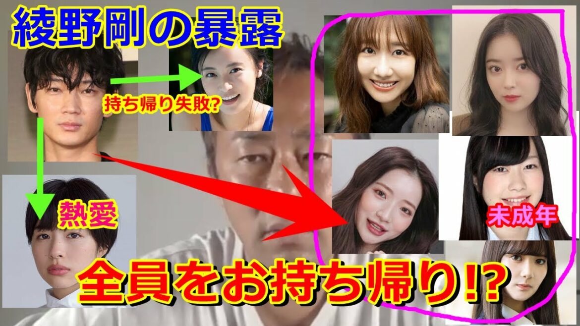 ガーシーが綾野剛をメンバーシップで暴露した内容！柏木由紀、佐久間由衣、こじるり、山本月