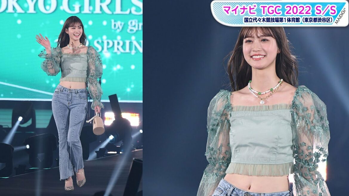 めるる、へそ出しコーデでTGCランウエーに 鷲見玲奈に「おなかキレイ」と褒められ照れ笑い めるる、へそ出しコーデでTGCランウエーに 鷲見玲奈に「おなかキレイ」と褒められ照れ笑い