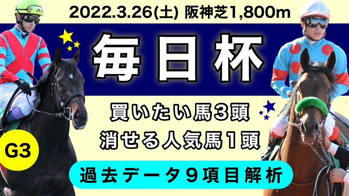 【毎日杯2022】過去データ9項目解析!!買いたい馬3頭と消せる人気馬1頭について(競馬予想)