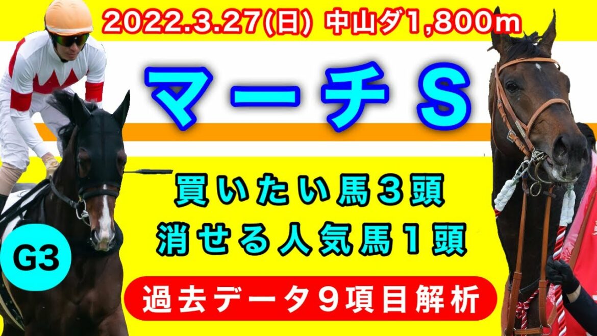 【マーチステークス2022】過去データ9項目解析!!買いたい馬3頭と消せる人気馬1頭について(競馬予想)