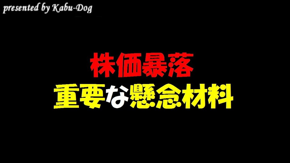 株価暴落する重要な懸念材料