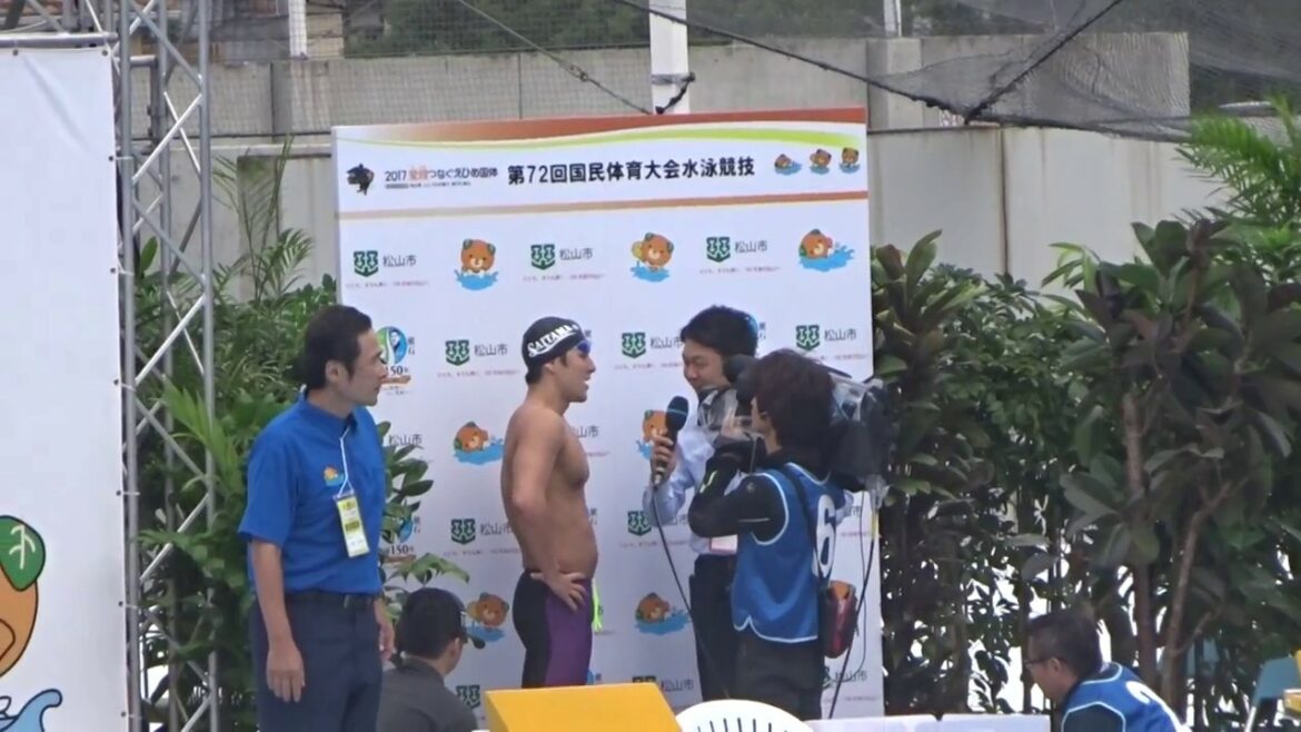 瀬戸大也選手の優勝インタビュー（成年男子・200m個人メドレー決勝後）　～えひめ国体・競泳～