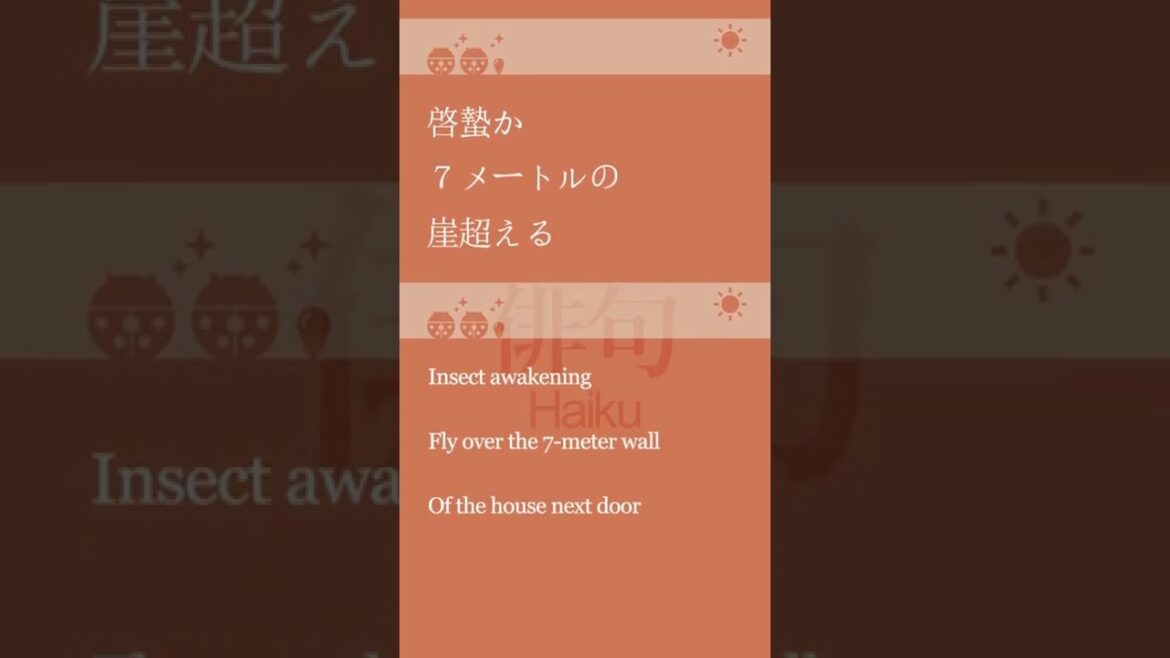Haiku Insect awakening Fly over the 7-meter wall  啓蟄か ７メートルの 崖超える 啓蟄が季語