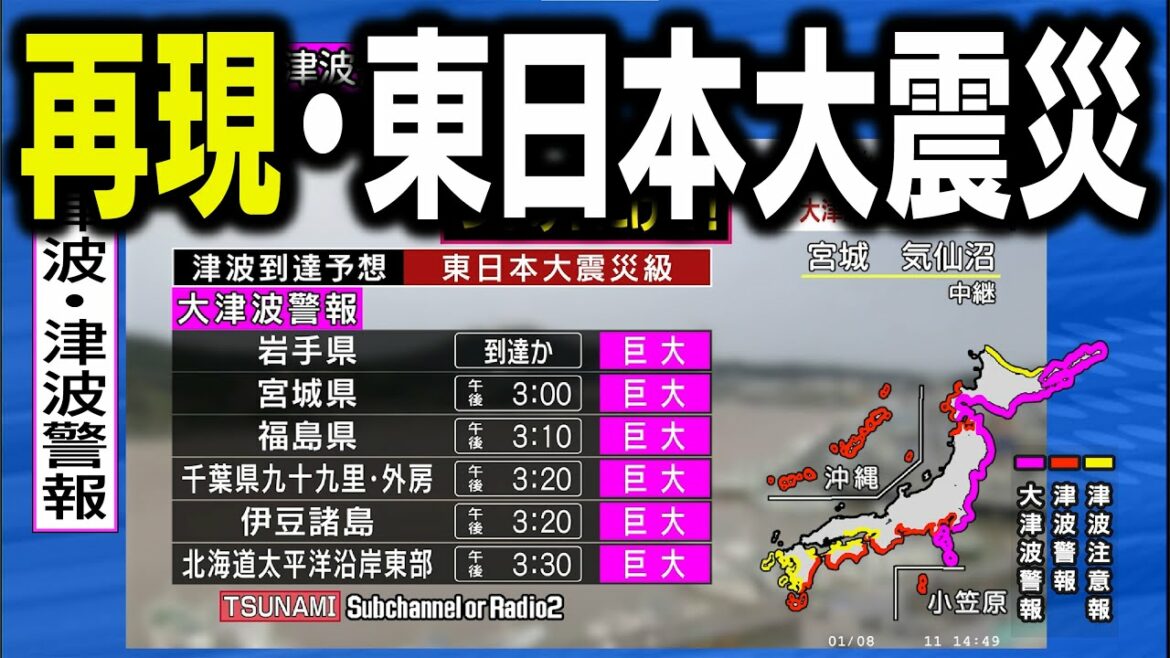 【ニュース再現】東日本大震災　宮城県で震度7・大津波警報（地震シミュレーション）／解説付き