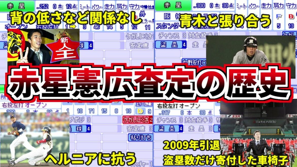 【プロ野球解説】赤星憲広のパワプロ査定の歴史。その年に何があったのか？能力と現実を比較して解説。