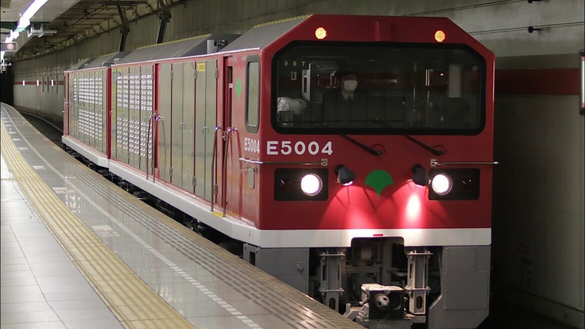 【日本の地下鉄で唯一の機関車】都営地下鉄E5000形機関車が五反田駅を通過する映像