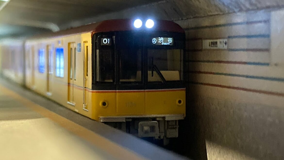 【Nゲージ】東京メトロ1000系@赤坂見附駅【実車音】