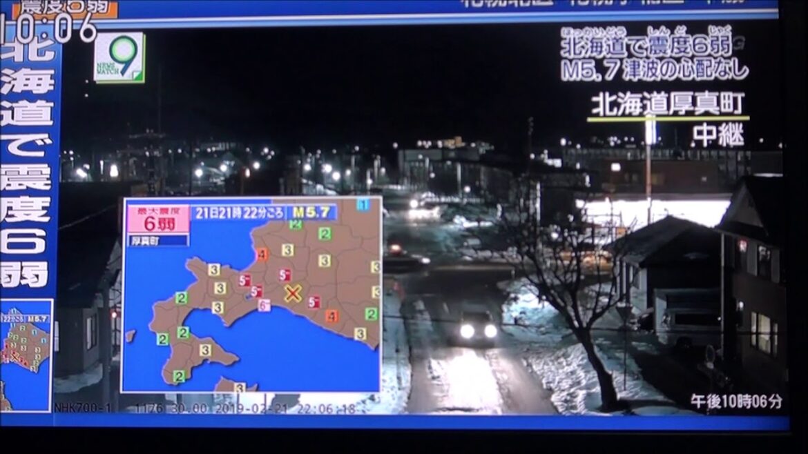 北海道 震度6弱 地震