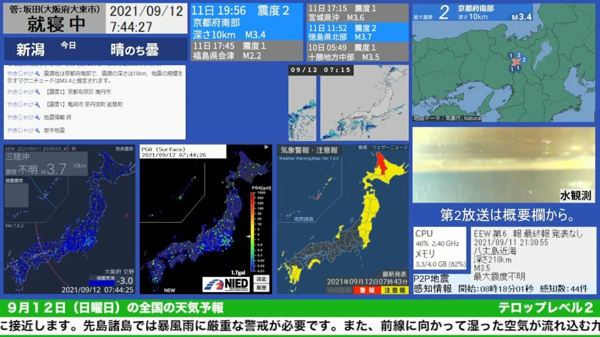 地震気象ライブ 第1放送 | Earthquake Weather Live No.1