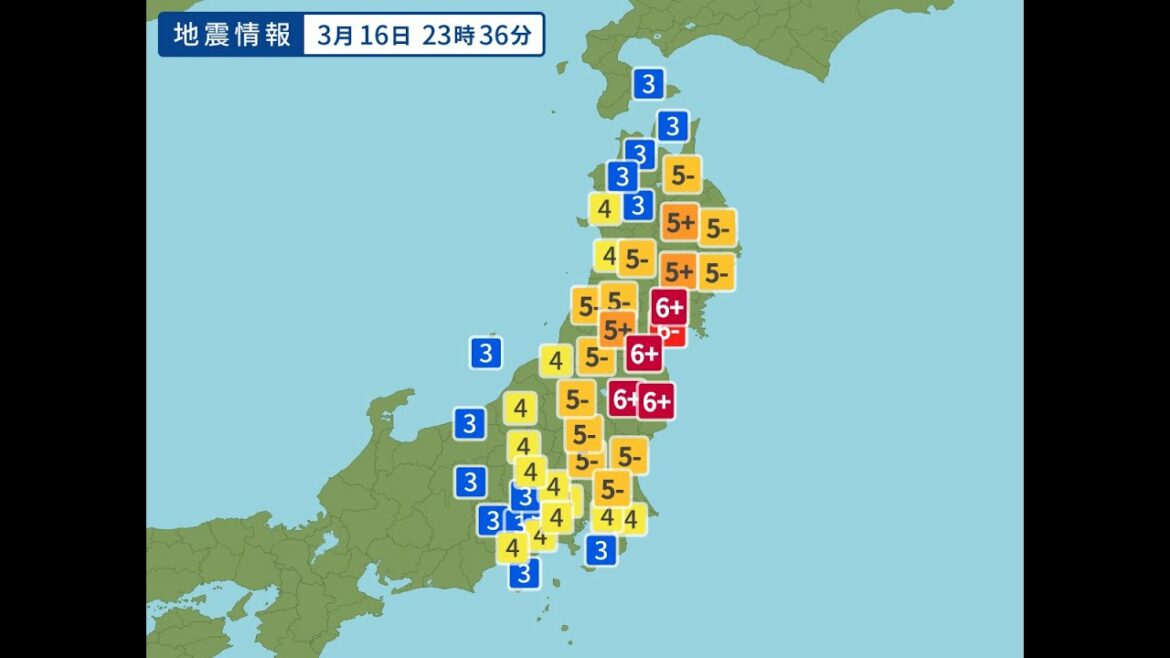 宮城県福島県地震　地中カウント　リアルタイム