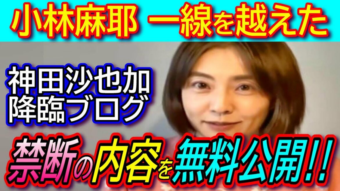 【小林麻耶】「神田沙也加さん降臨」有料ブログ報道を受け、その内容を無料の一般公開！！