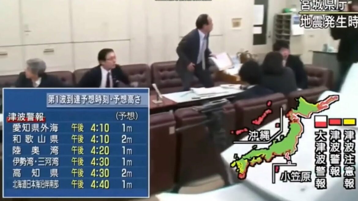 東日本大震災地震ライブ震度7宮城県庁。地震発生の瞬間！311　earthquake LIVE!