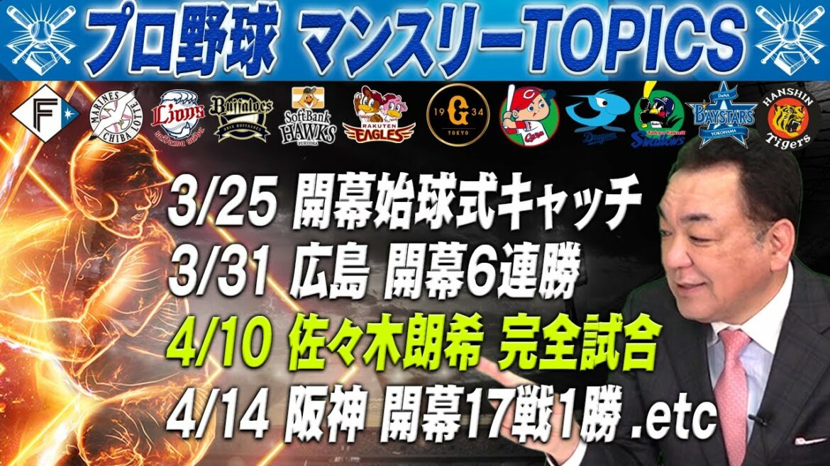 【プロ野球トピックス】完全試合・阪神勝率.063・始球式キャッチなど話題が盛り沢山の1ヶ月【槙原寛己】※撮影日 2022年4月21日時点