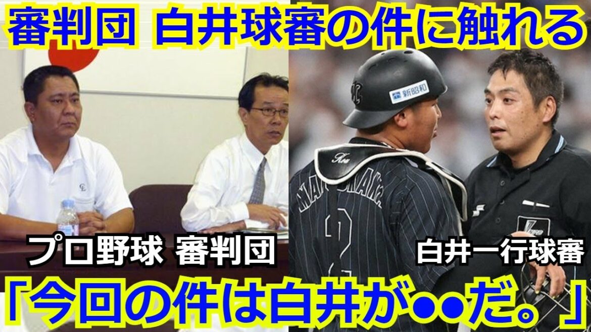 【衝撃】プロ野球 審判団が佐々木朗希に詰め寄った白井一行球審の件についての見解が話題に「今回の件は白井が●●だ。」