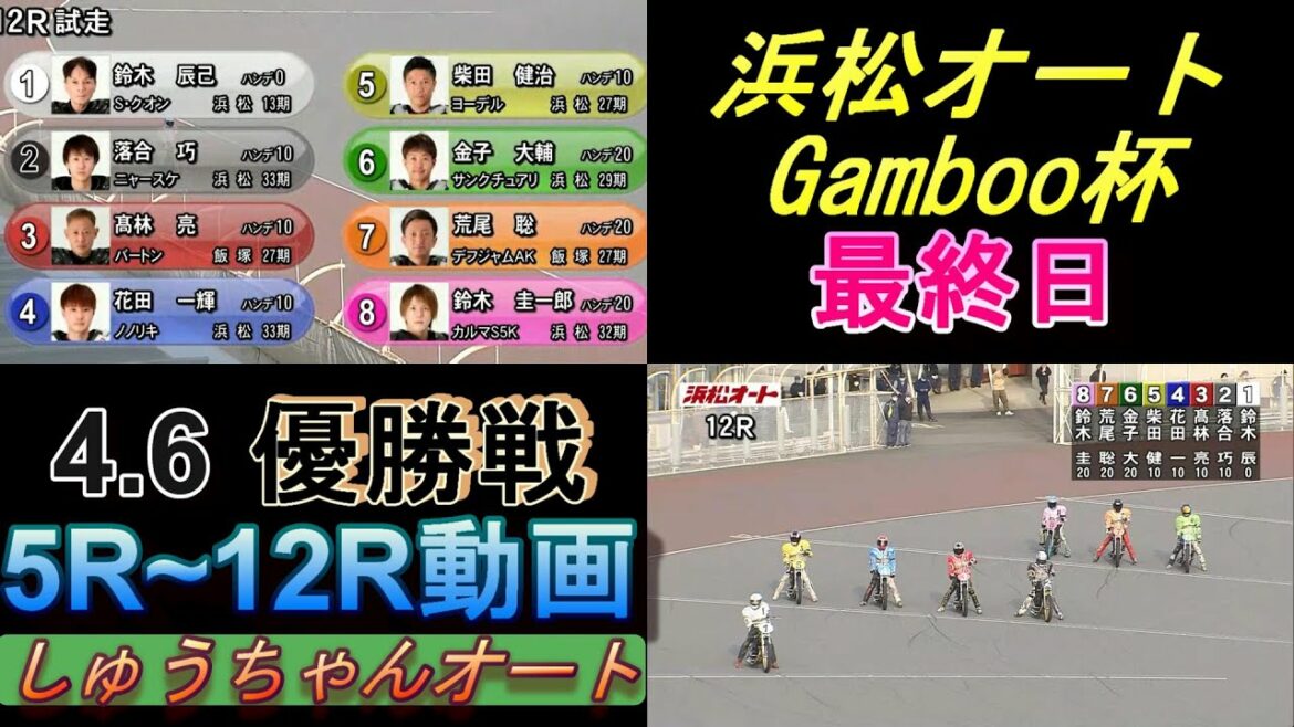 4.6浜松オート【Gamboo杯最終日】優勝戦5R~12R動画 鈴木圭一郎選手か荒尾聡選手か軽ハンか!【しゅうちゃんオート】 4.6浜松オート【Gamboo杯最終日】優勝戦5R~12R動画 鈴木圭一郎選手か荒尾聡選手か軽ハンか!【しゅうちゃんオート】