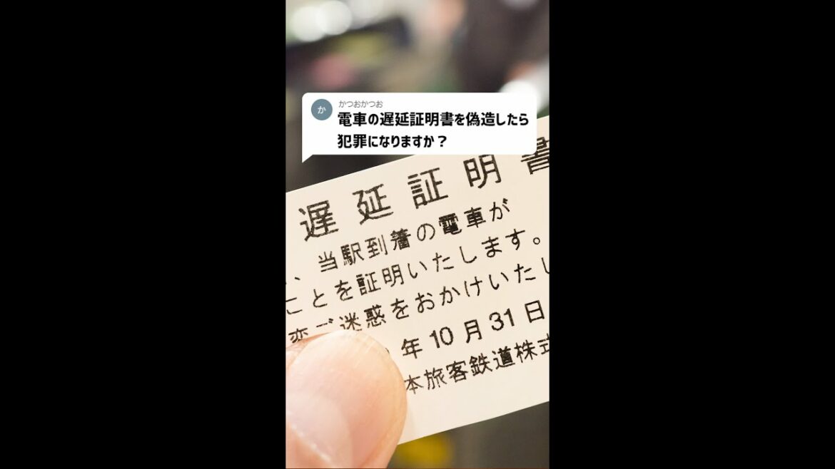 Q：電車の遅延証明書を偽造したら犯罪になりますか？#Shorts