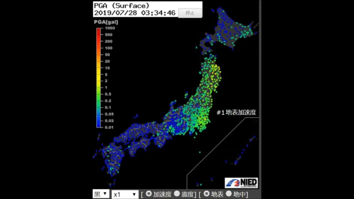 【強震モニタ】2019/07/28 連動？地震