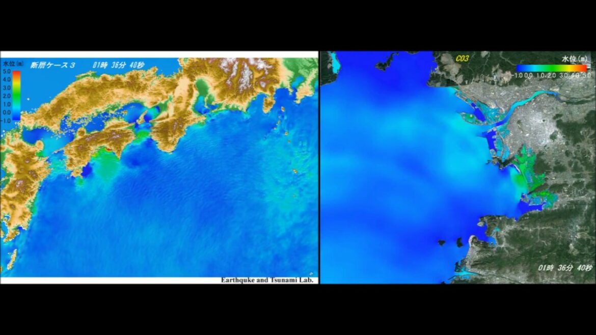 南海トラフ地震の津波シミュレーション参考（和歌山・海南周辺）