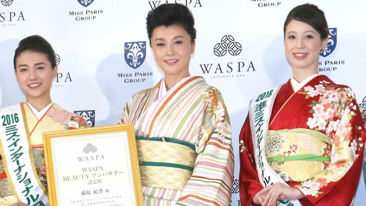 藤原紀香、京友禅の着物姿でミス・インター日本代表と美の競演！「WASPA」プレス発表会1　#Norika Fujiwara　#event