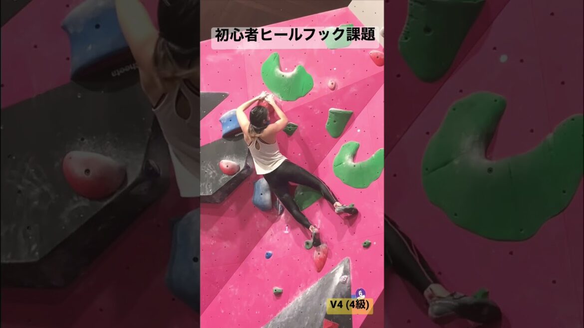 野口啓代ヒールフック講座を見た後早速やってみた！海外ボルダリングジムで初心者課題を登った！#shorts practice Akiyo’s heel hook lesson panjat tebing